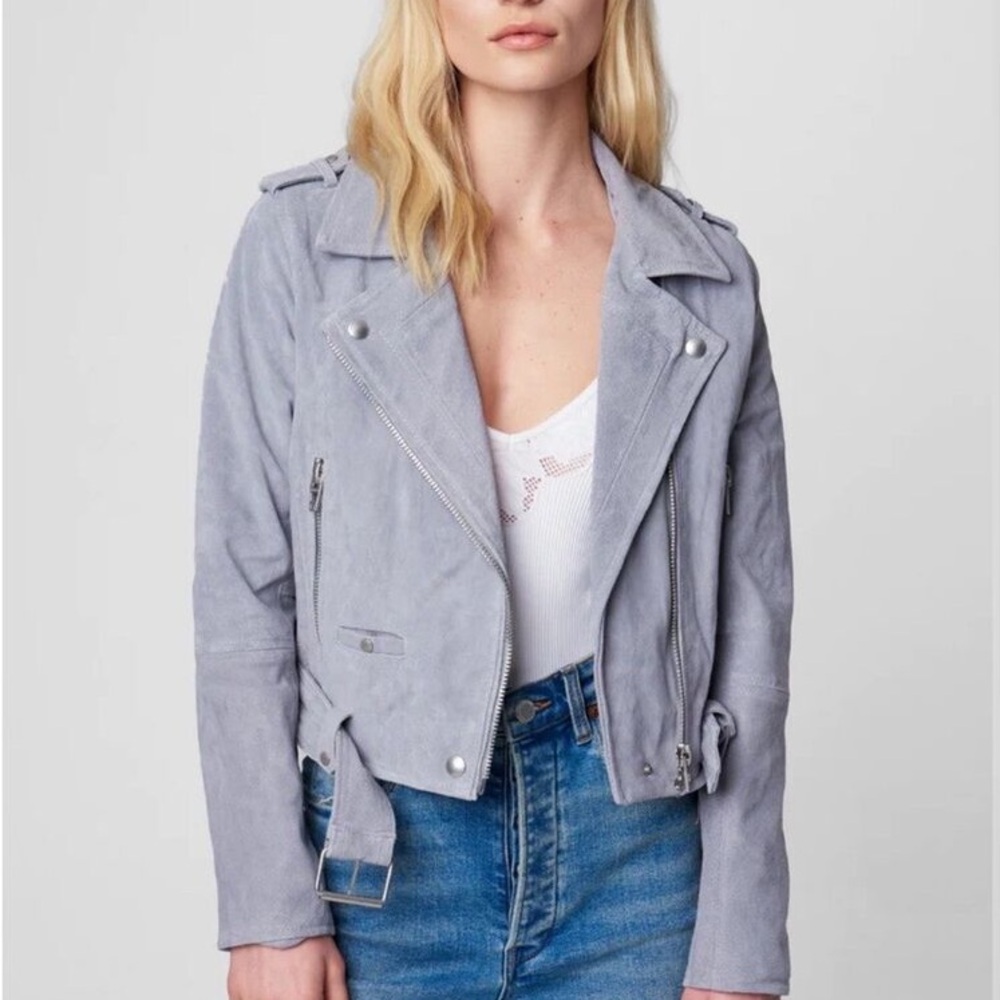 Blank NYC Grey Suede Moto Jacket